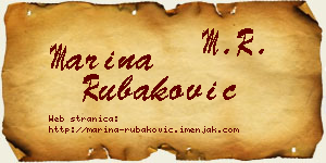 Marina Rubaković vizit kartica